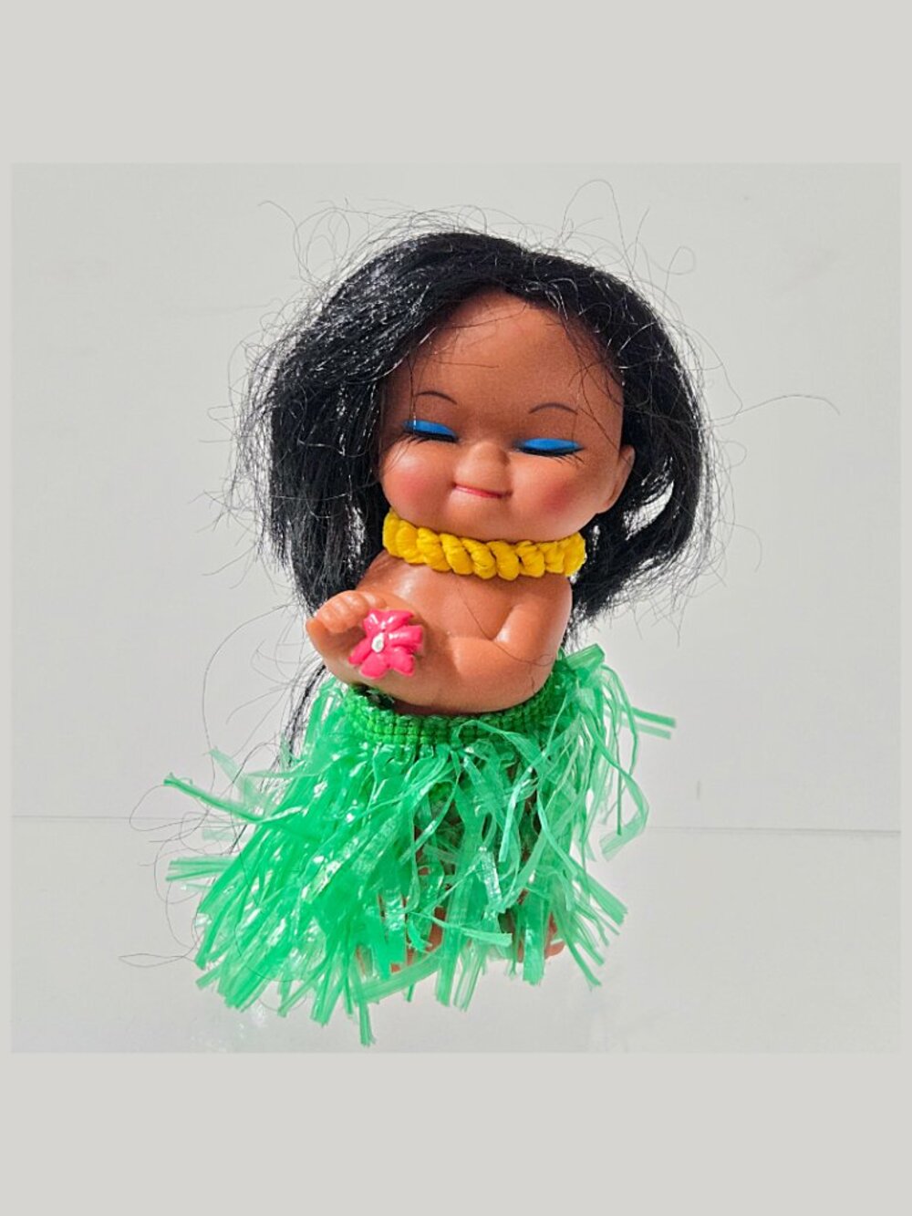 Vintage Girl Hawaiian Rubber Hula Doll 5" Hong Kong